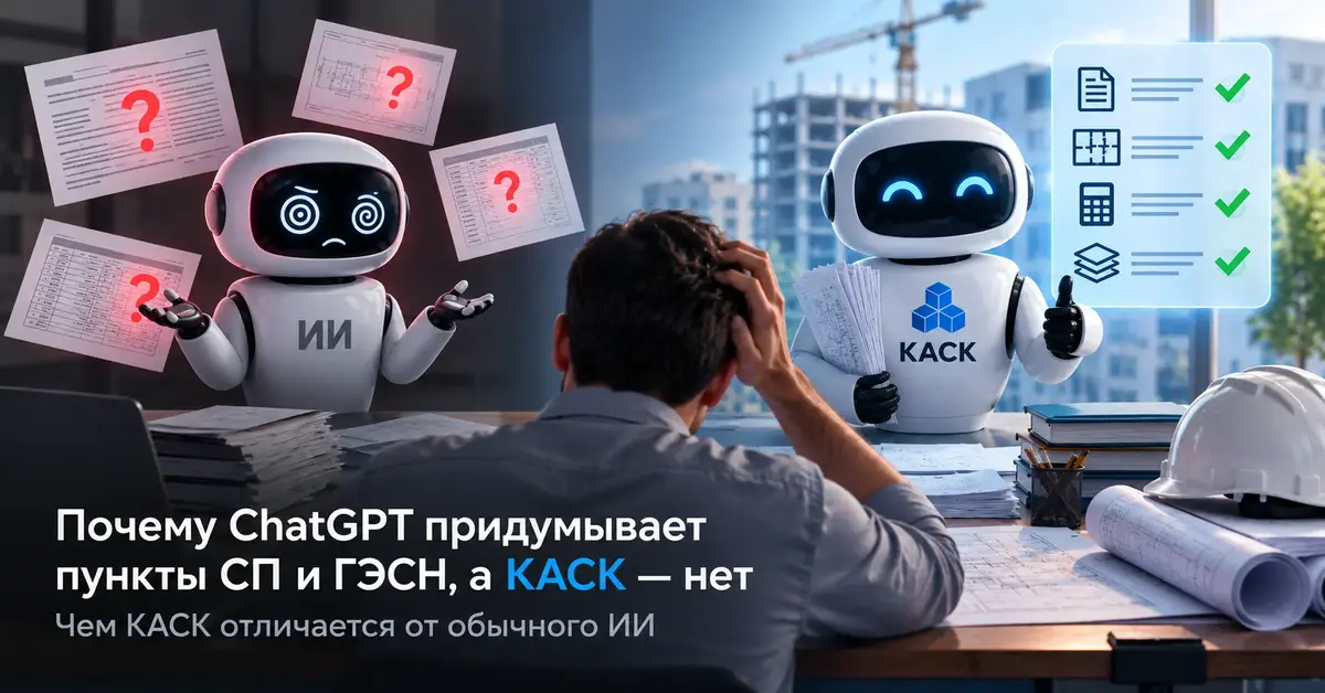 Почему ChatGPT придумывает пункты СП и ГЭСН, а КАСК - нет: чем КАСК отличается от обычного ИИ
